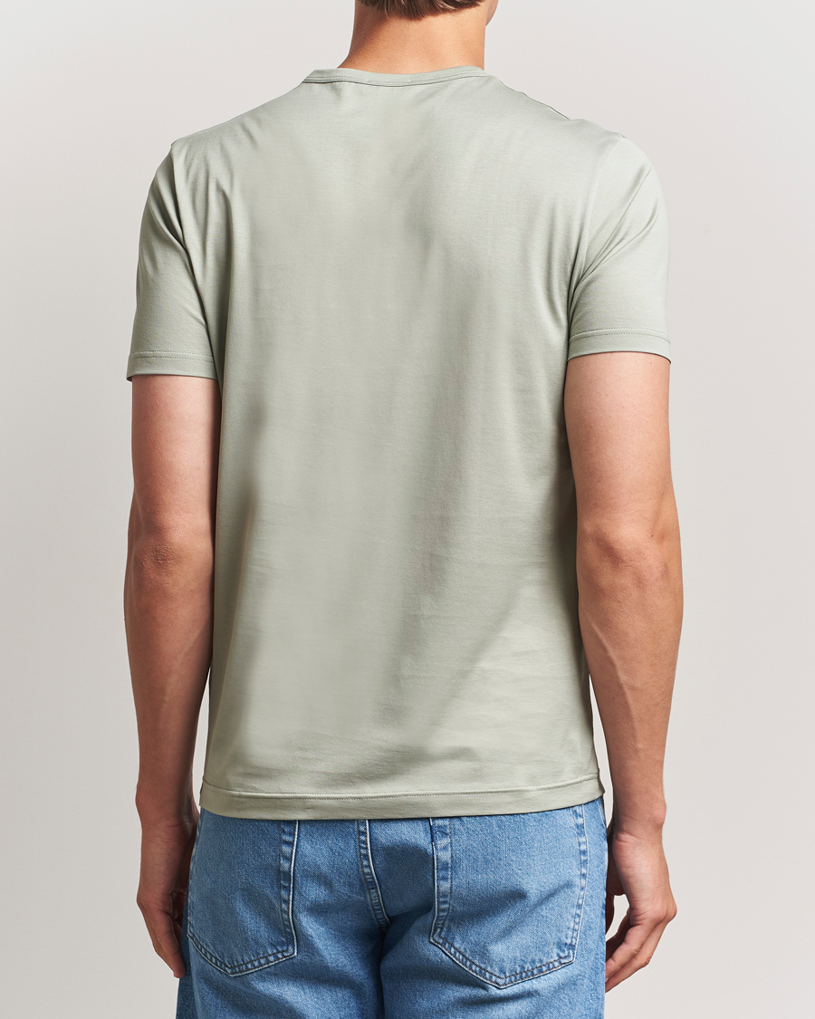 Herren | T-Shirts | Sunspel | Crew Neck Q82 Cotton T-Shirt Pastel Green