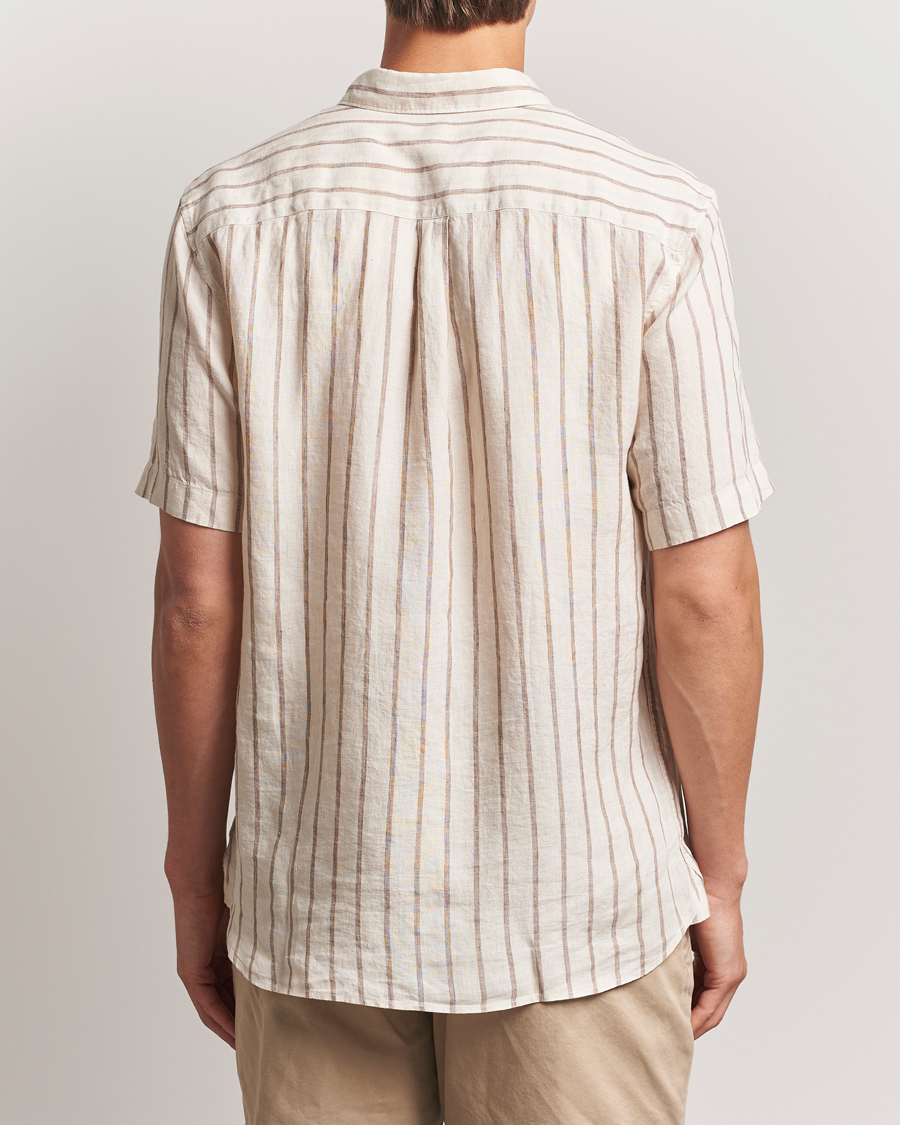 Herren | Hemden | Sunspel | Linen Short Sleeve Shirt Ecru/Dune