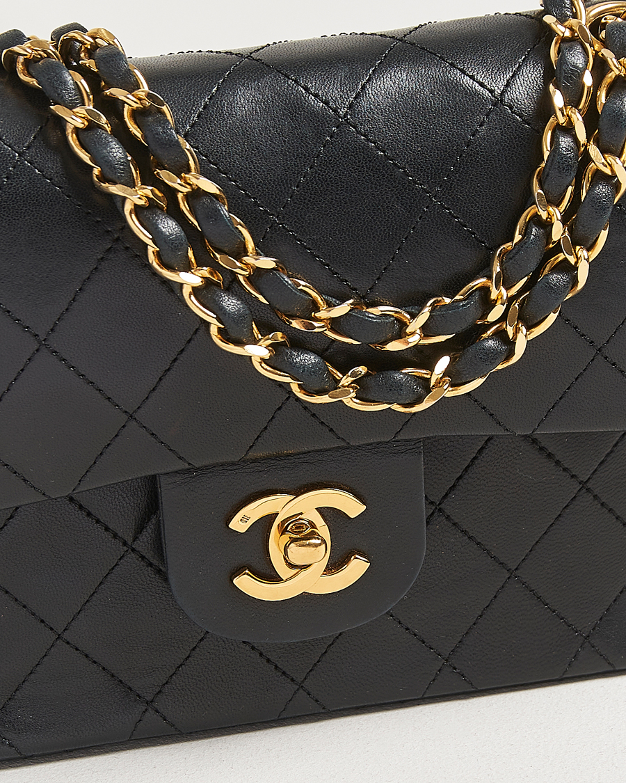 Herren | Chanel Pre-Owned Classic Double Flap Small Lambskin Black | Chanel Pre-Owned | Classic Double Flap Small Lambskin Black