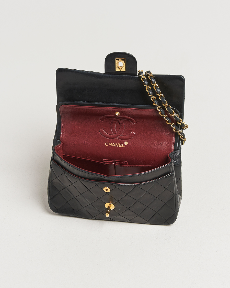 Herren | Chanel Pre-Owned Classic Double Flap Small Lambskin Black | Chanel Pre-Owned | Classic Double Flap Small Lambskin Black