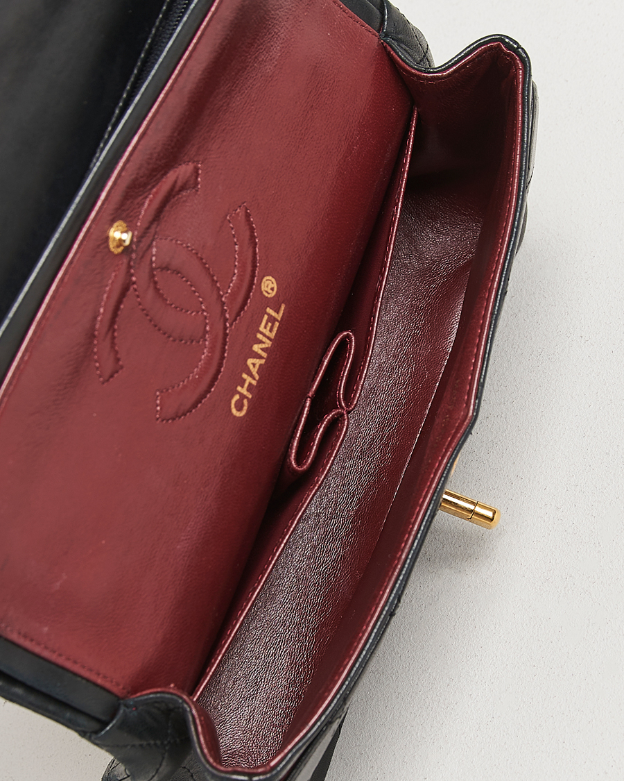 Herren | Chanel Pre-Owned Classic Double Flap Small Lambskin Black | Chanel Pre-Owned | Classic Double Flap Small Lambskin Black