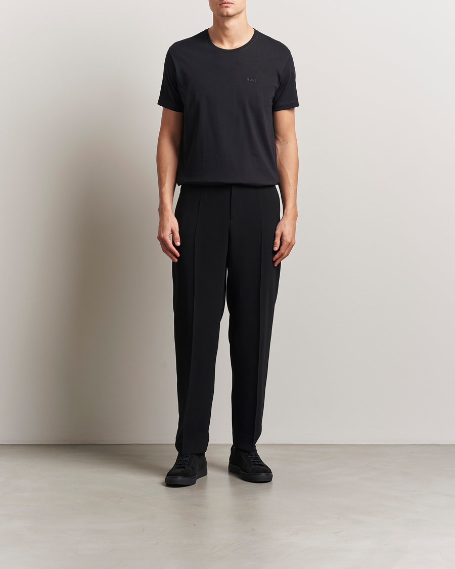 Herren | T-Shirts | BOSS BLACK | 2-Pack Relaxed Fit Crew Neck T-Shirt Black