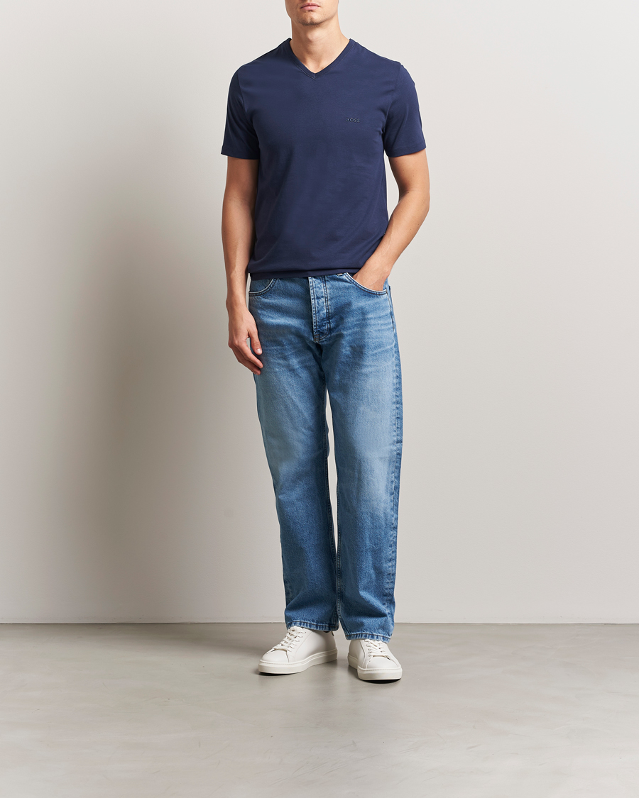 Herren | T-Shirts | BOSS BLACK | 3-Pack V-Neck T-Shirt Black/Blue/Grey