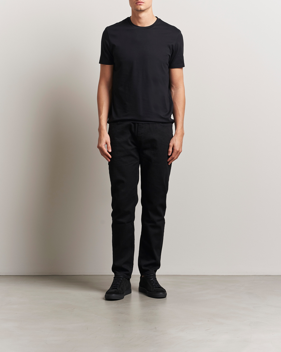 Herren | T-Shirts | BOSS BLACK | Tessler Mercerized Crew Neck T-Shirt Black