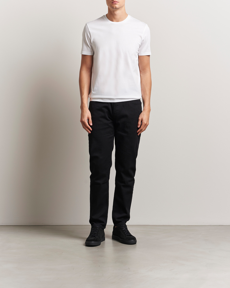 Herren | T-Shirts | BOSS BLACK | Tessler Mercerized Crew Neck T-Shirt White