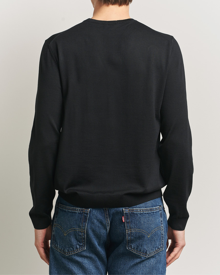 Herren | Pullover | BOSS BLACK | Leno Wool Crew Neck Pullover Black