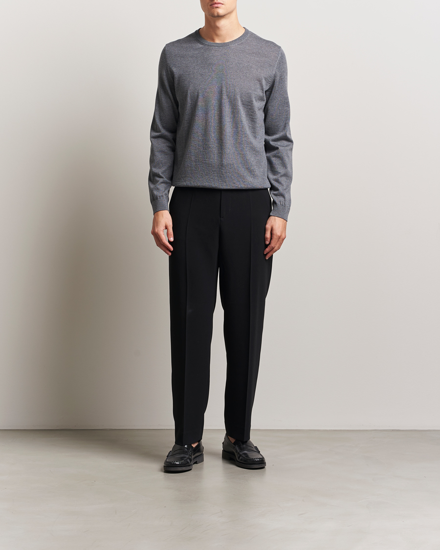 Herren | Pullover | BOSS BLACK | Leno Wool Crew Neck Pullover Medium Grey