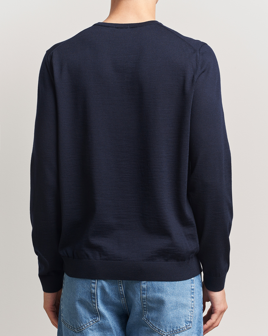 Herren | Pullover | BOSS BLACK | Leno Wool Crew Neck Pullover Dark Blue
