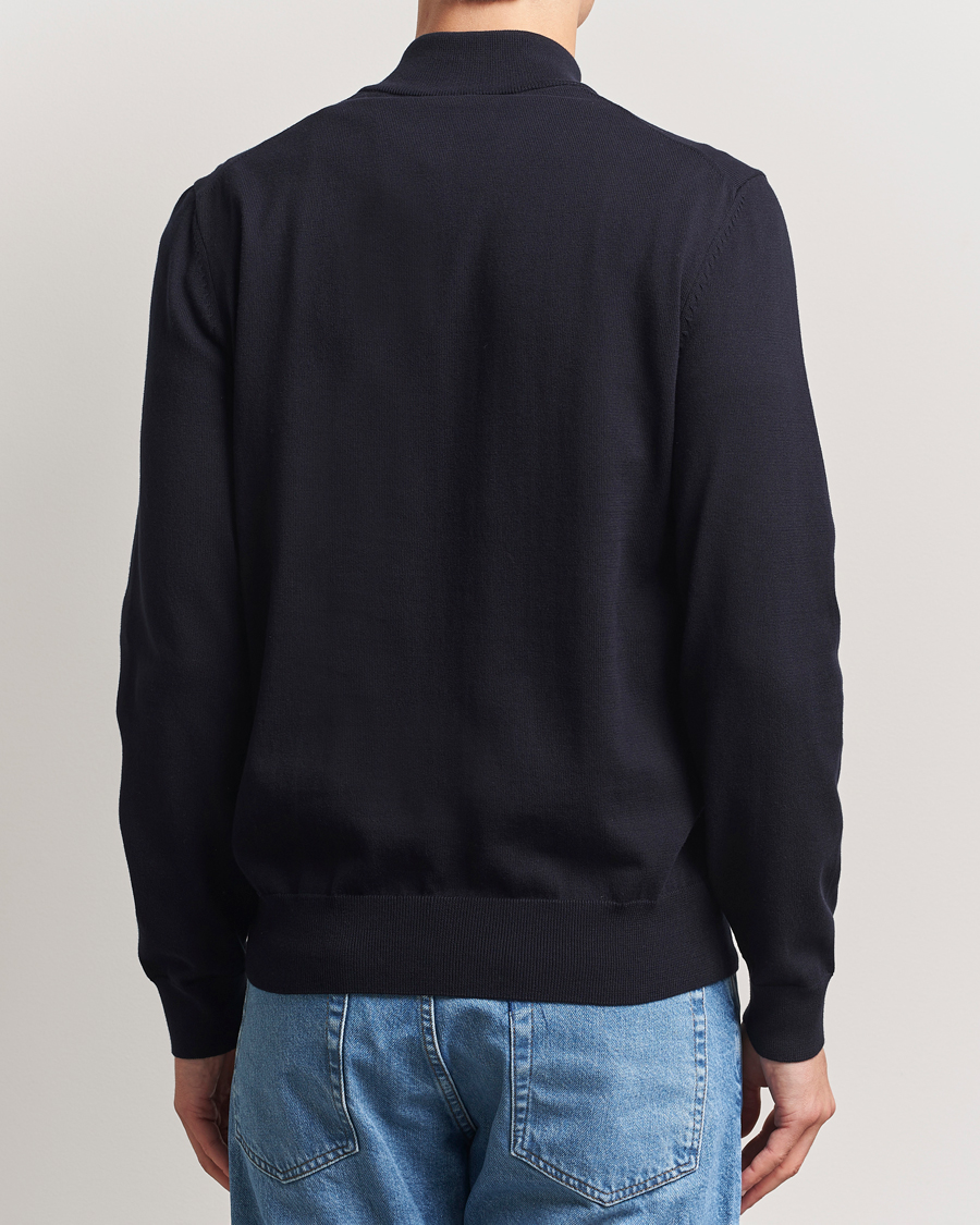 Herren | Pullover | BOSS BLACK | Padro Cotton Knitted Half Zip Dark Blue