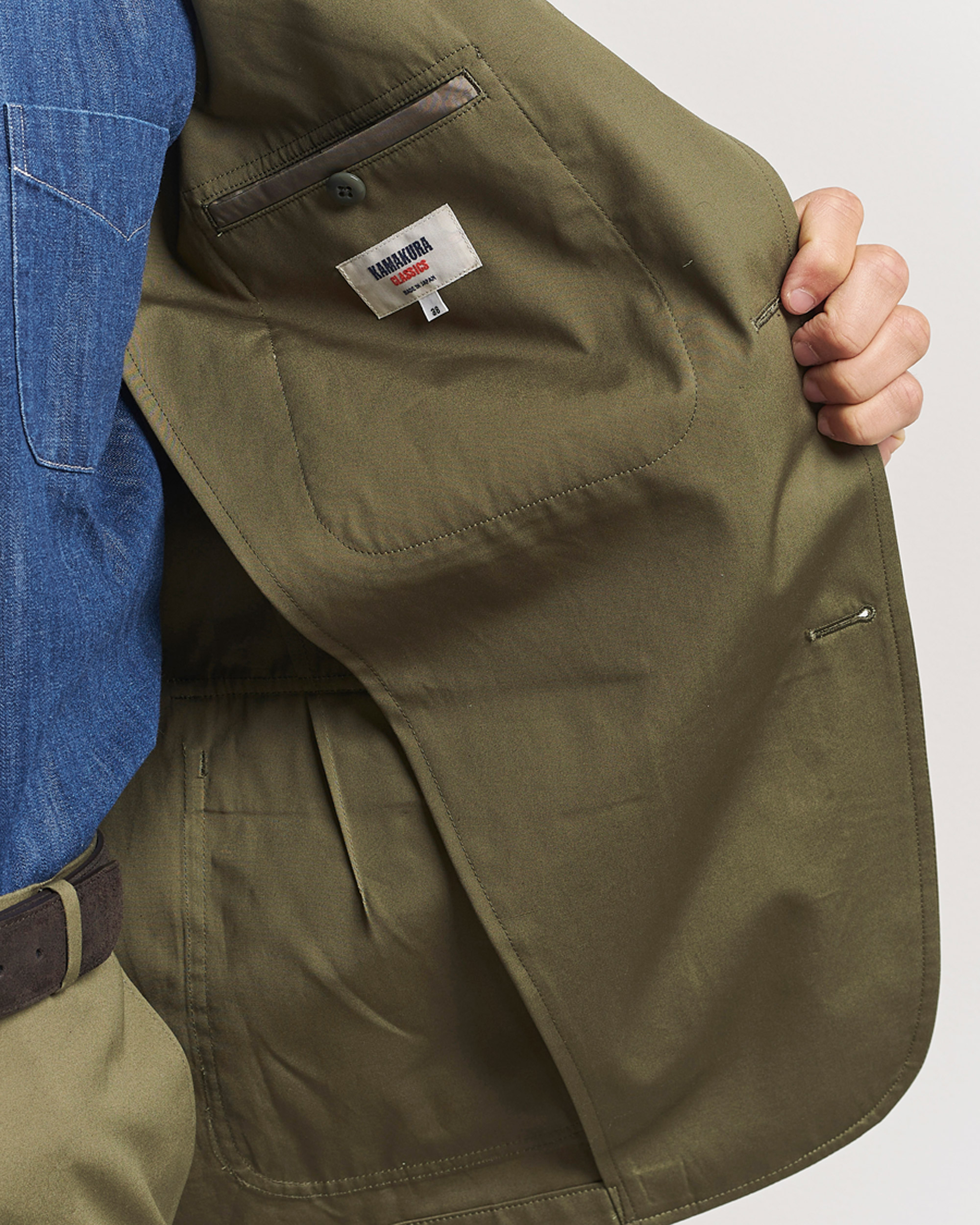 Herren | Sakkos | Kamakura Shirts | Cotton Ivy Jacket Olive