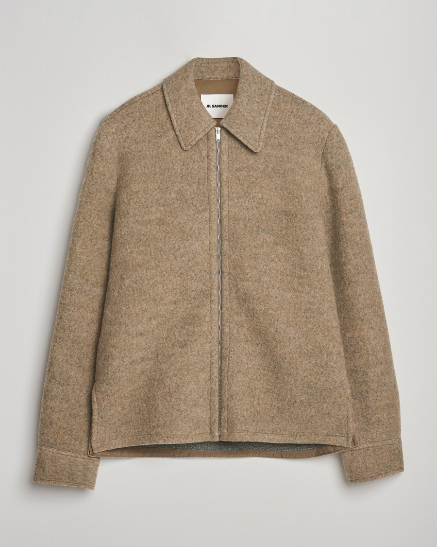Herren | Jacken | Jil Sander | Felted Wool Shirt Jacket Beige