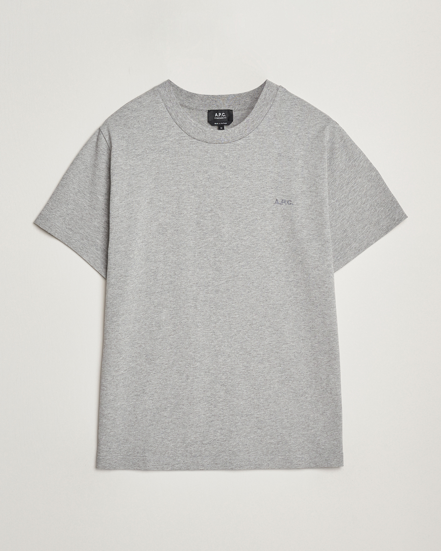 Herren | T-Shirts | A.P.C. | Embroidered APC T-Shirt Heather Grey
