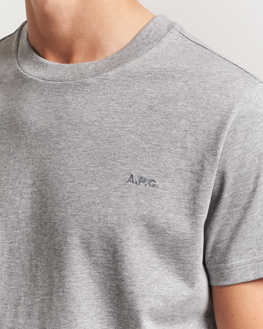 Herren | T-Shirts | A.P.C. | Embroidered APC T-Shirt Heather Grey