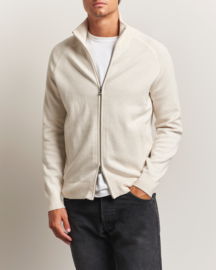 Herren | Pullover | BOSS BLACK | Idino Knitted Full Zip Open White