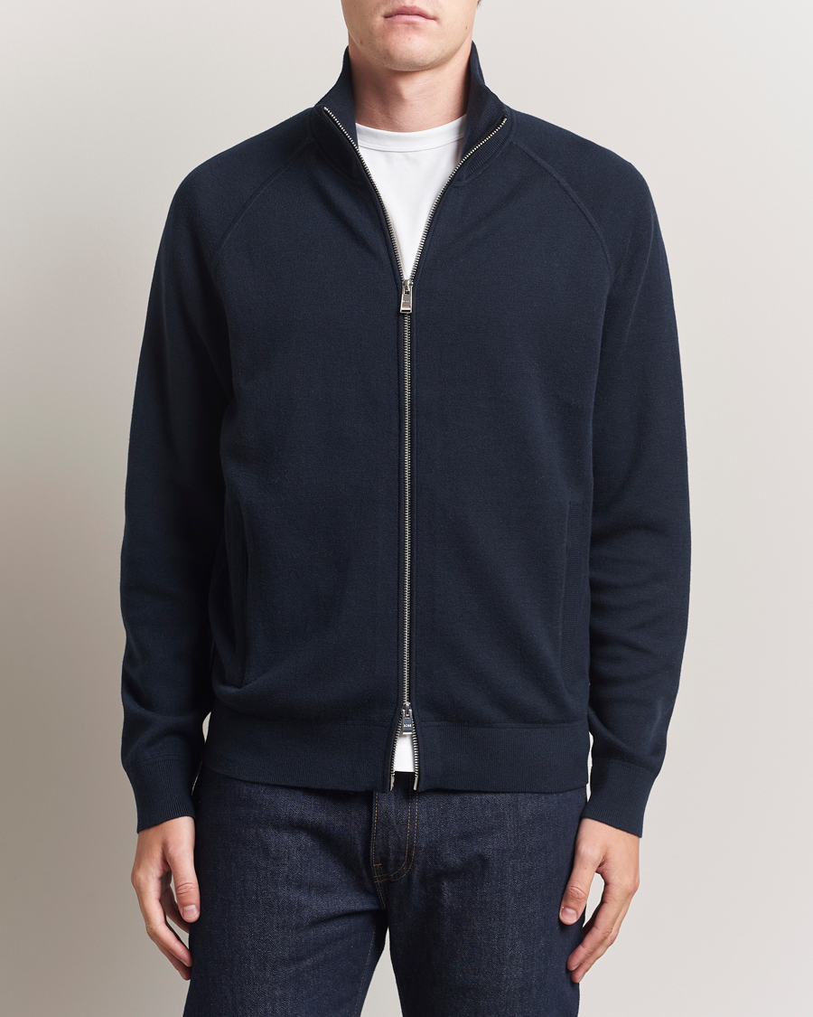 Herren | Pullover | BOSS BLACK | Idino Knitted Full Zip Dark Blue