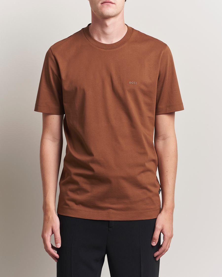 Herren | T-Shirts | BOSS BLACK | Thompson Crew Neck T-Shirt Medium Brown