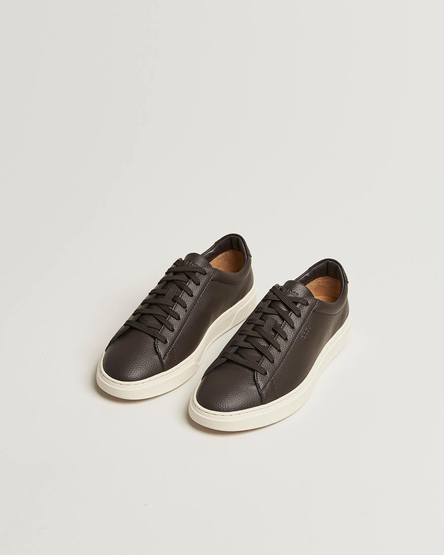 Herren | BOSS BLACK Kieran Grained Leather Sneaker Dark Brown | BOSS BLACK | Kieran Grained Leather Sneaker Dark Brown