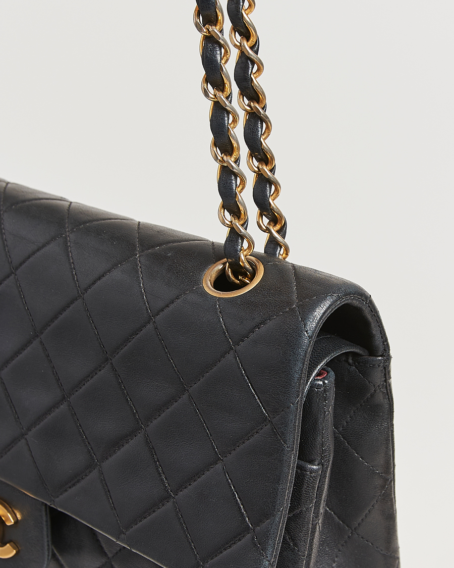 Herren | Pre-Owned & Vintage Bags | Chanel Pre-Owned | Classic Double Flap Medium Lambskin Black