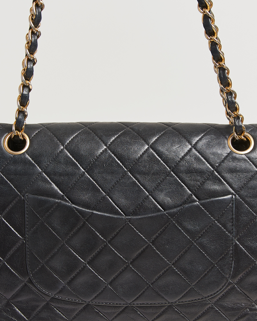 Herren | Pre-Owned & Vintage Bags | Chanel Pre-Owned | Classic Double Flap Medium Lambskin Black