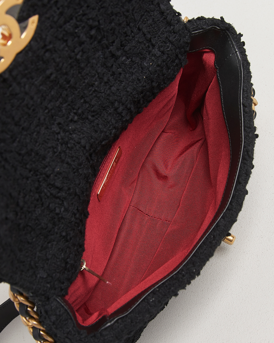 Herren | Chanel Pre-Owned Chanel 19 Tweed Handbag Black | Chanel Pre-Owned | Chanel 19 Tweed Handbag Black