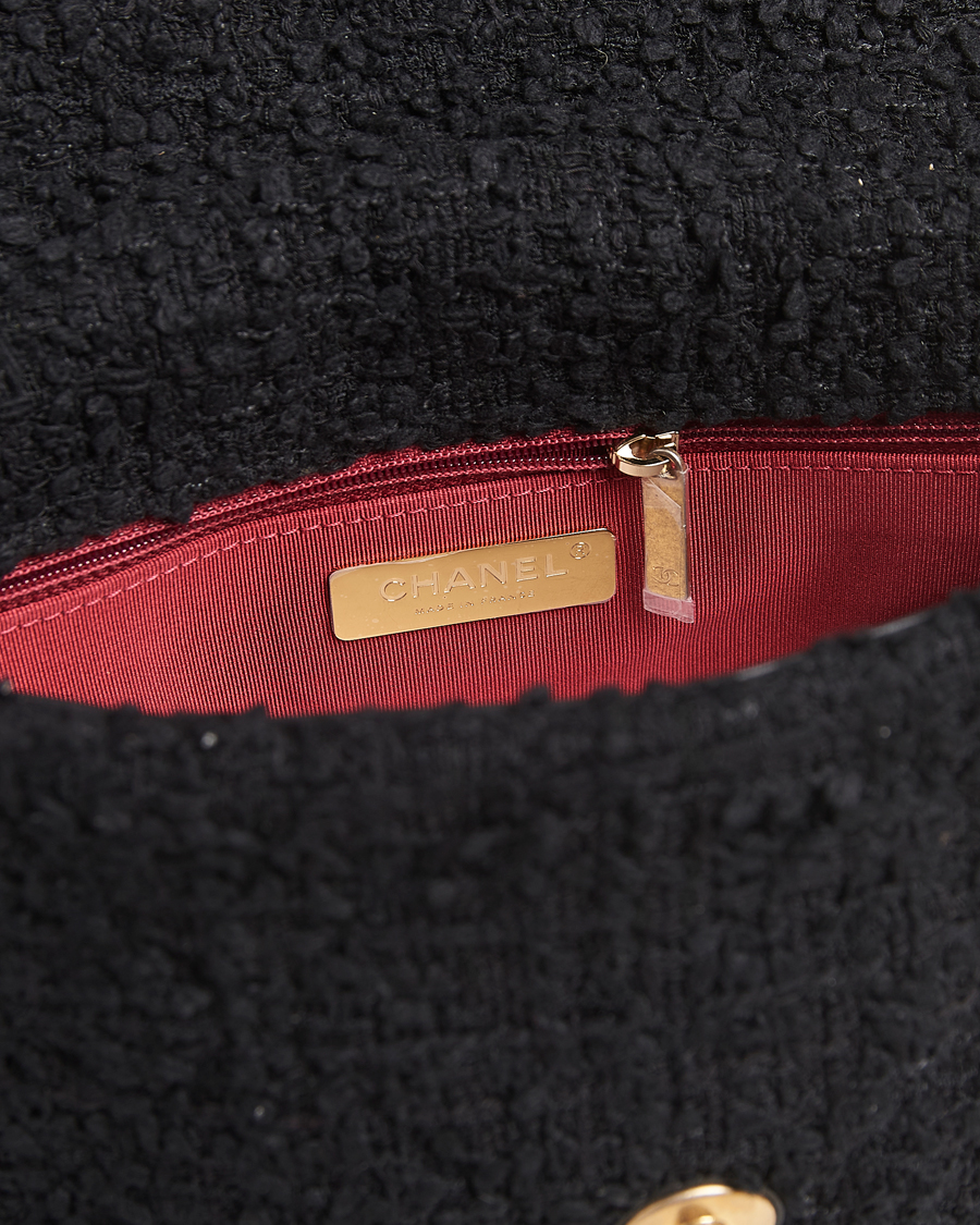 Herren | Chanel Pre-Owned Chanel 19 Tweed Handbag Black | Chanel Pre-Owned | Chanel 19 Tweed Handbag Black