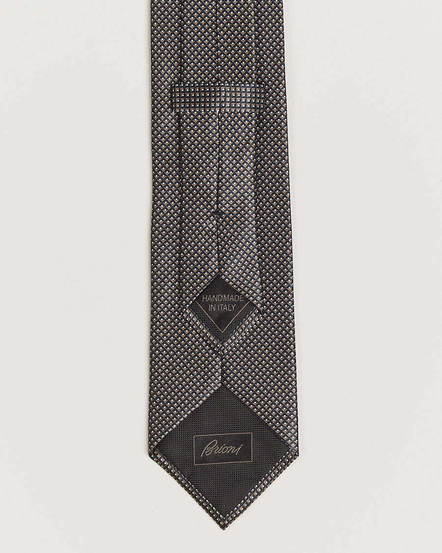 Herren | Krawatten | Brioni | Printed Silk Tie Antracite