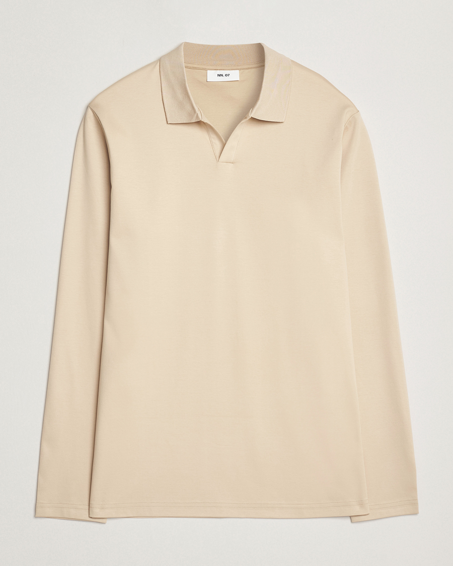 Herren | Poloshirts | NN07 | Paul Long Sleeve Polo White Peppar