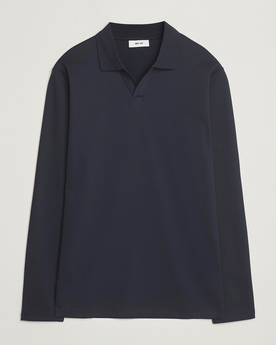 Herren | Poloshirts | NN07 | Paul Long Sleeve Polo Navy Blue
