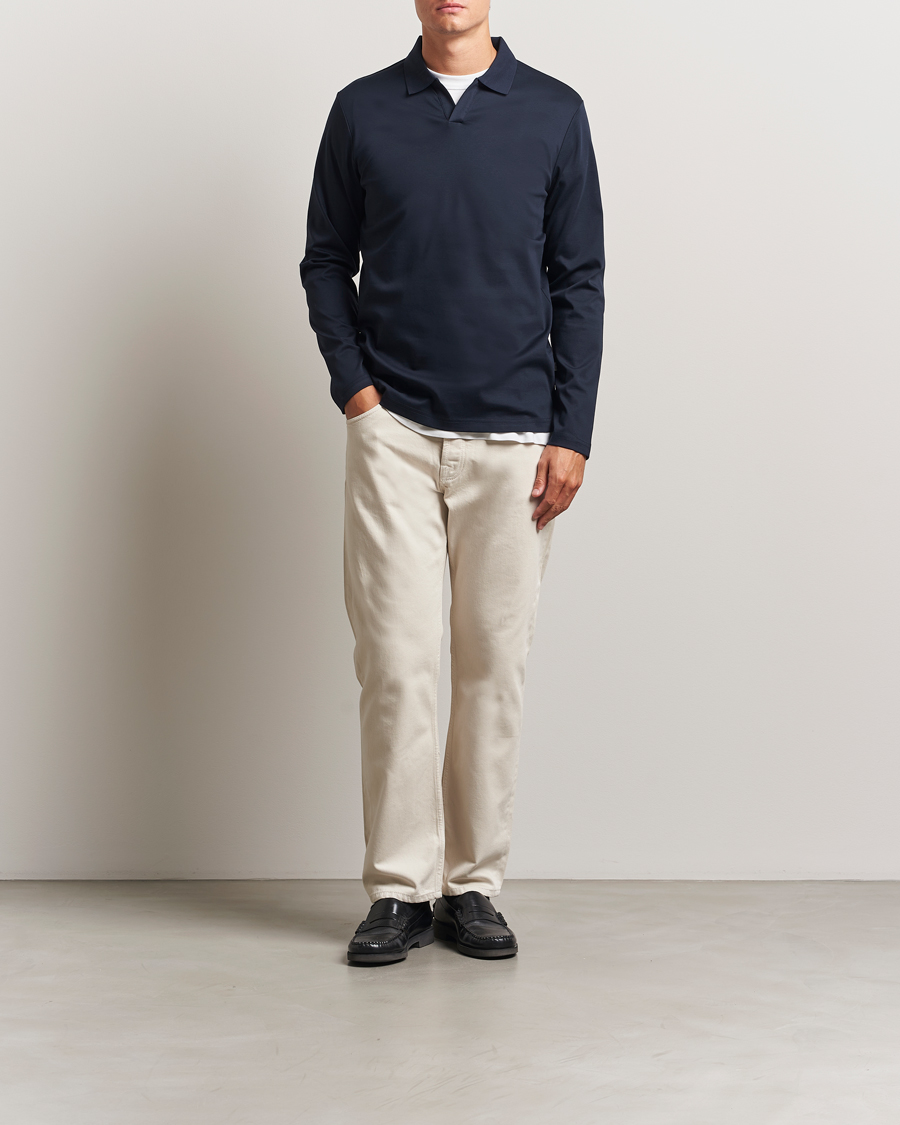 Herren | Poloshirts | NN07 | Paul Long Sleeve Polo Navy Blue