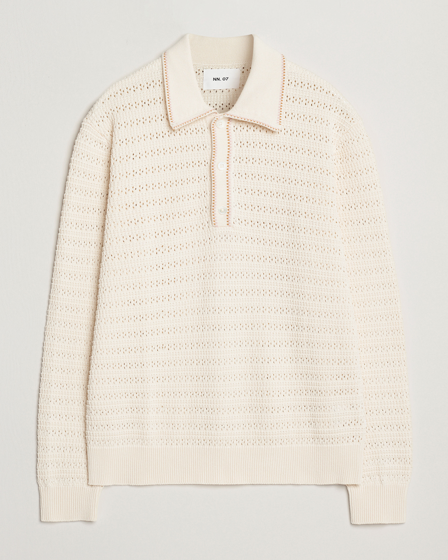 Herren | Pullover | NN07 | Josh Knitted Polo Ivory