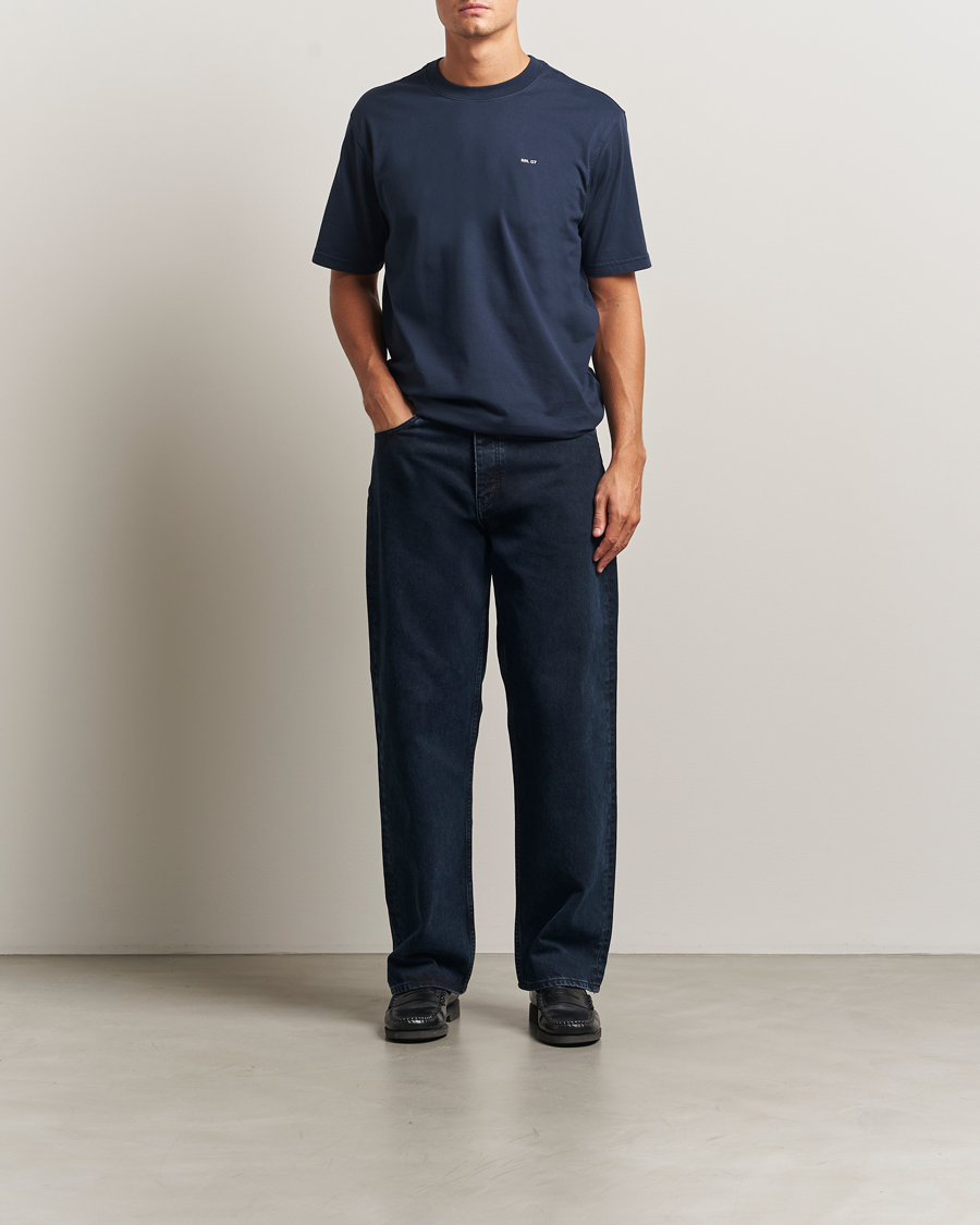 Herren | T-Shirts | NN07 | Abel Logo Crew Neck T-Shirt Navy