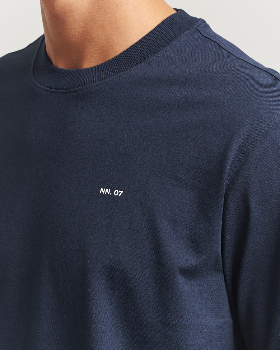 Herren | T-Shirts | NN07 | Abel Logo Crew Neck T-Shirt Navy