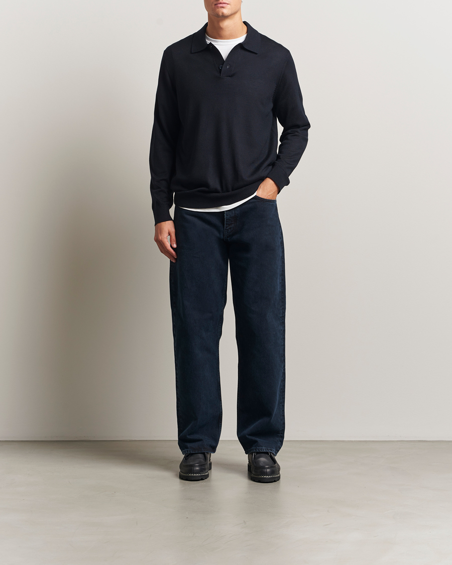 Herren | Pullover | NN07 | Serge Wool Knitted Polo Deep Navy
