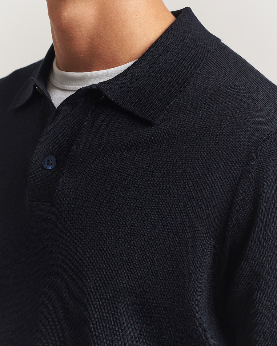 Herren | Pullover | NN07 | Serge Wool Knitted Polo Deep Navy
