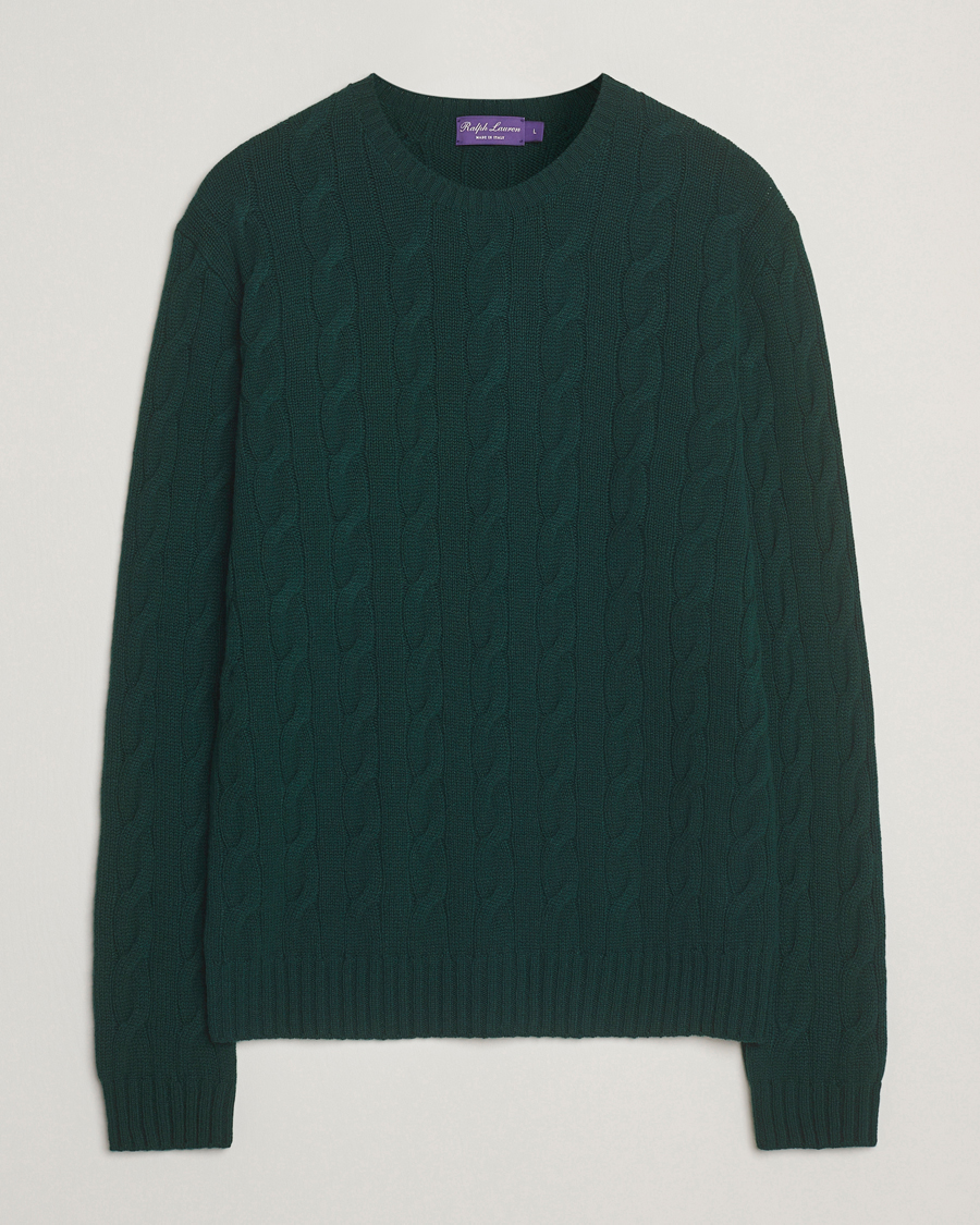 Herren | Pullover | Ralph Lauren Purple Label | Cashmere Cable Sweater Moss Agate