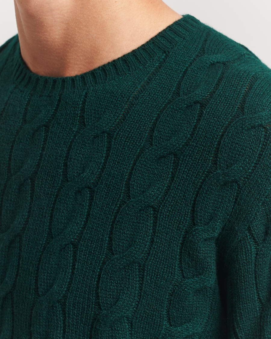 Herren | Pullover | Ralph Lauren Purple Label | Cashmere Cable Sweater Moss Agate