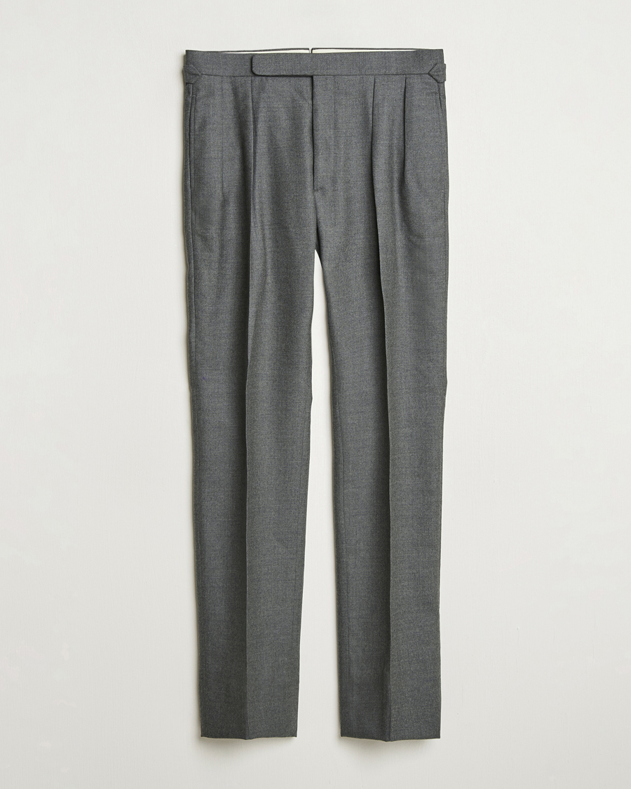 Herren | Hosen | Ralph Lauren Purple Label | Worsted Flannel Trousers Light Grey