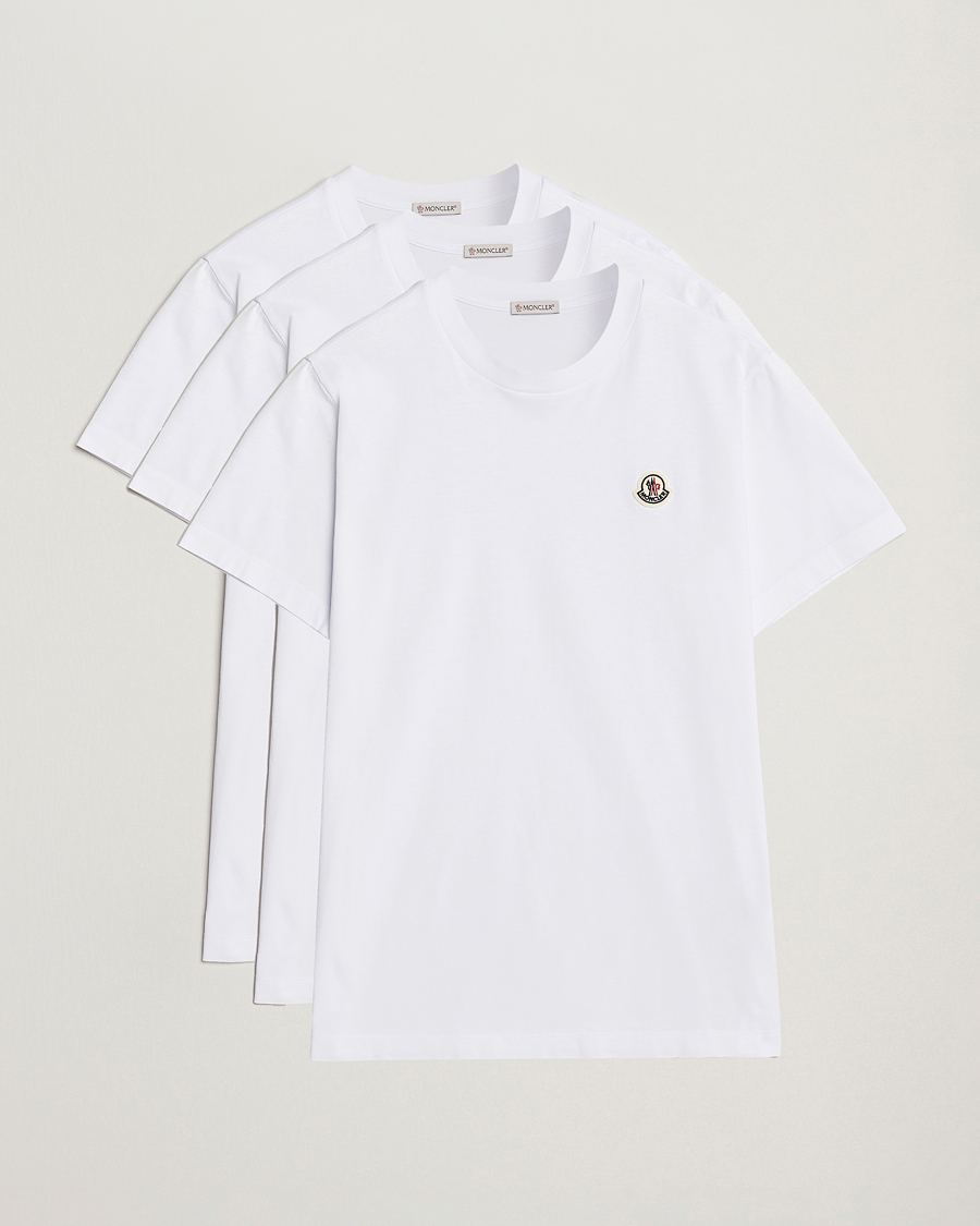 Herren | T-Shirts | Moncler | 3-Pack Logo T-Shirt White