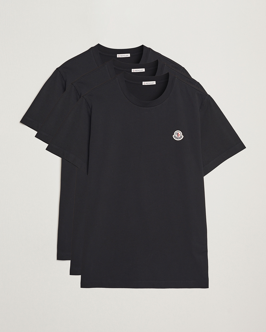 Herren | T-Shirts | Moncler | 3-Pack Logo T-Shirt Black