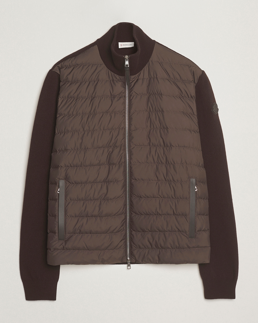 Herren | Pullover | Moncler | Full Zip Padded Cardigan Brown