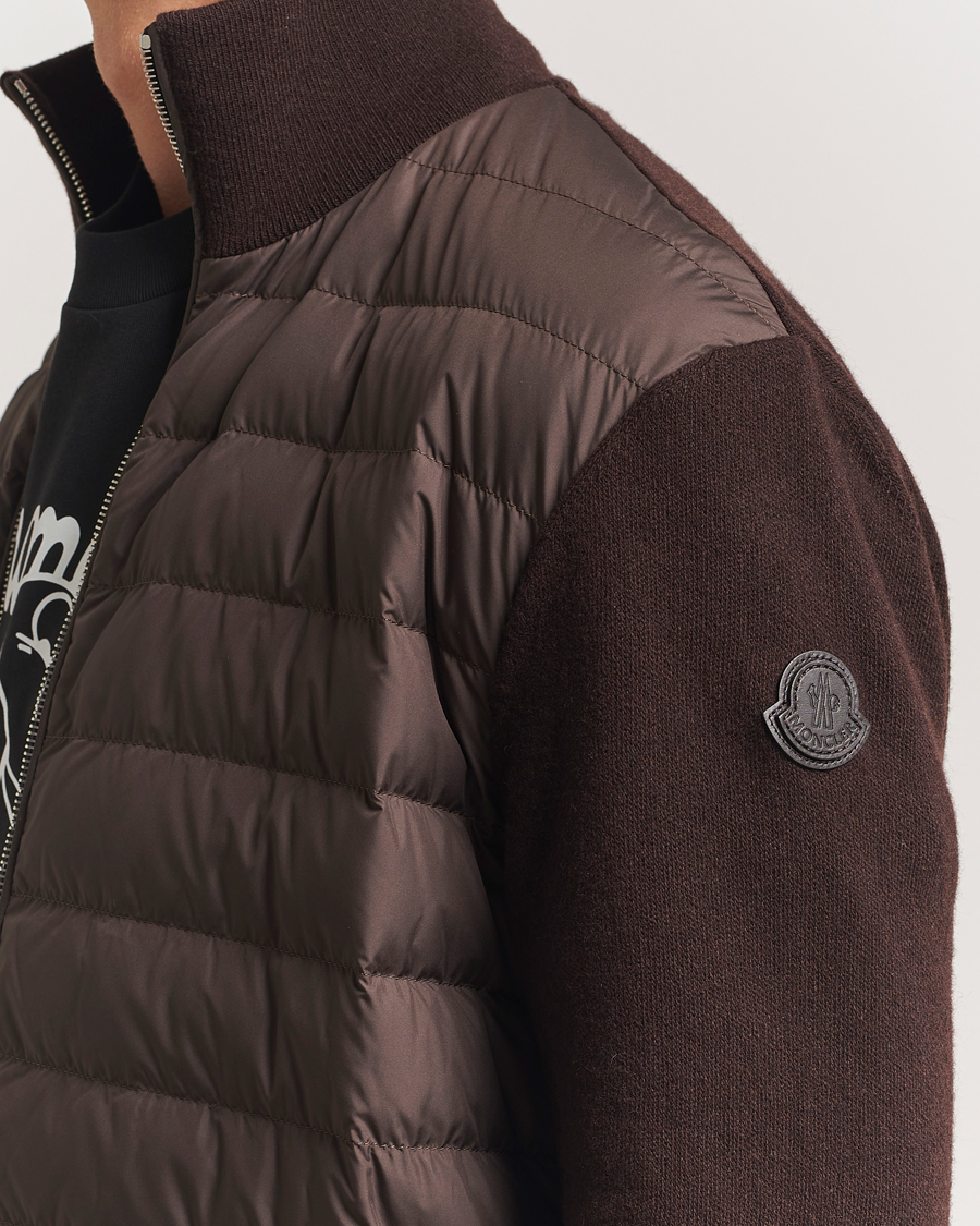 Herren | Pullover | Moncler | Full Zip Padded Cardigan Brown