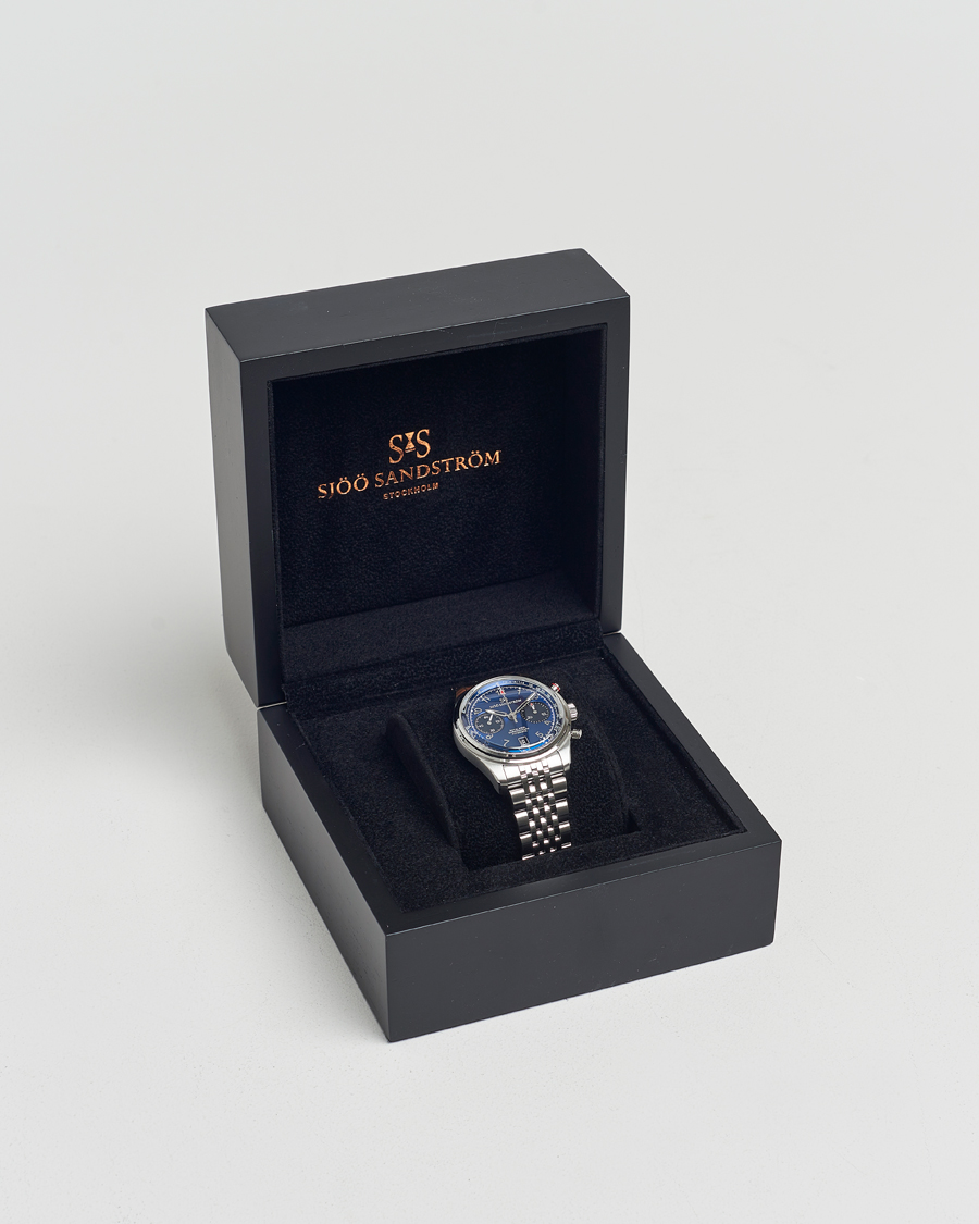 Herren | Sjöö Sandström Royal Steel Chronograph 40mm Blue Dial | Sjöö Sandström | Royal Steel Chronograph 40mm Blue Dial