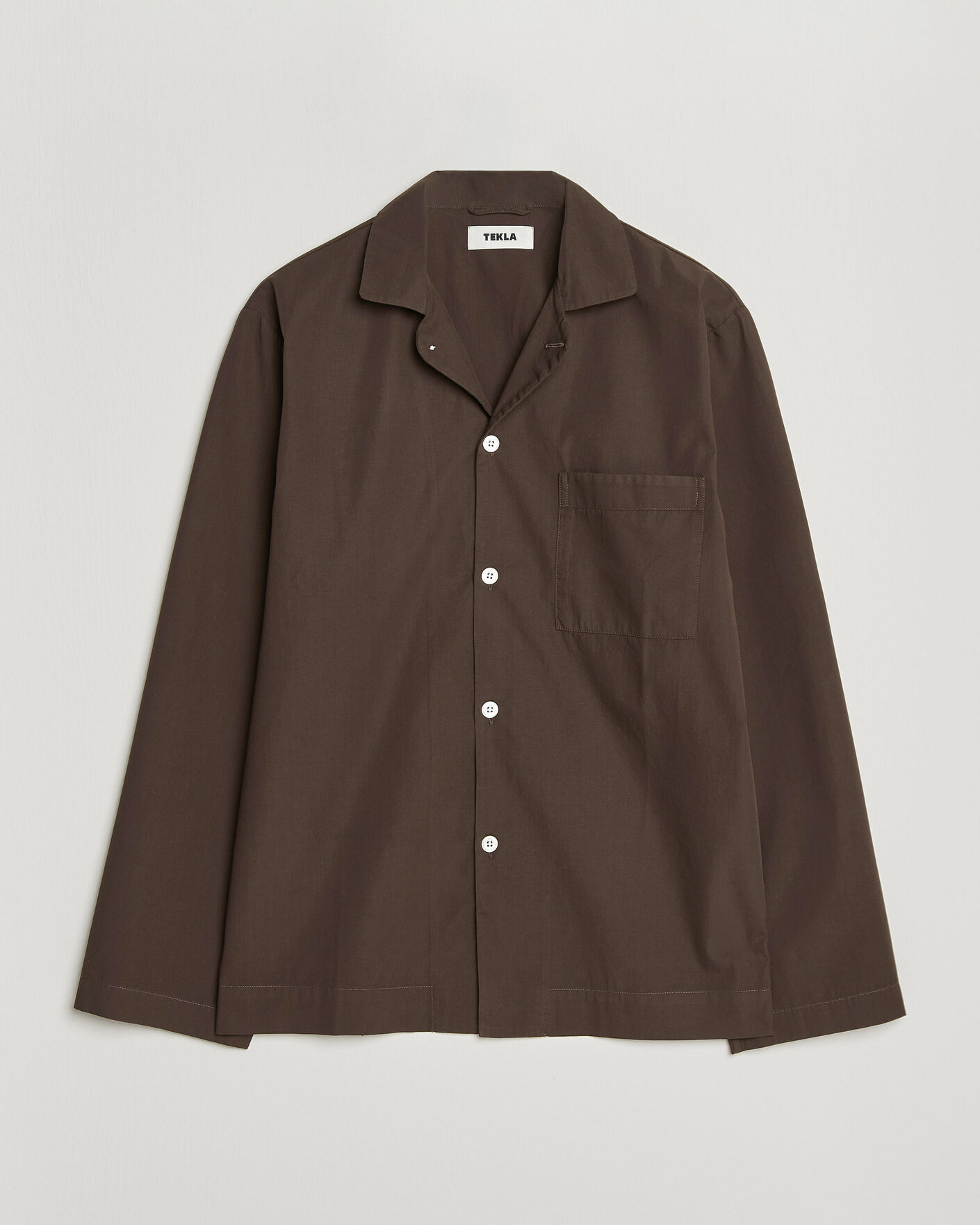 Herren | Schlafanzüge & Bademäntel | Tekla | Poplin Pyjama Shirt Coffee