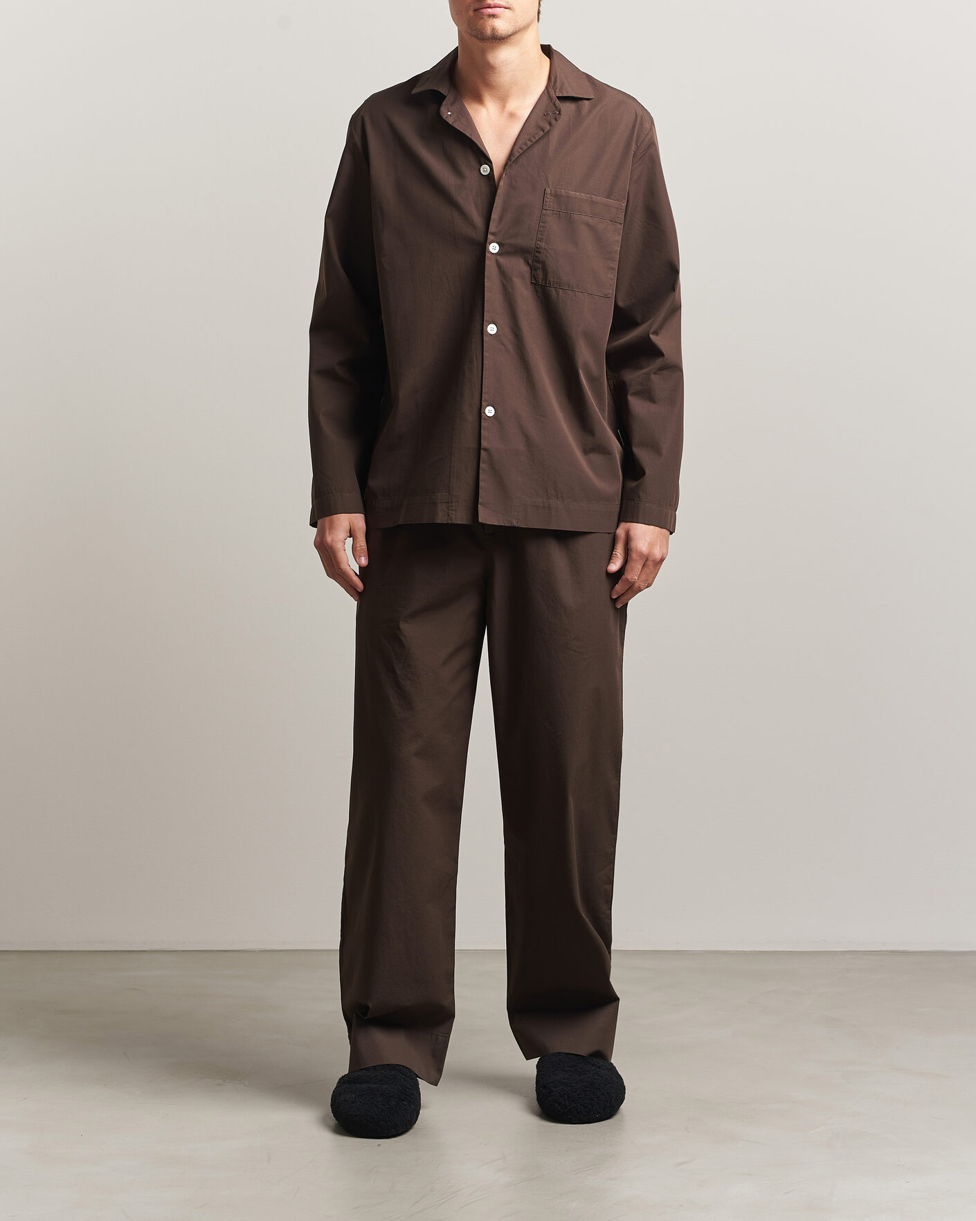 Herren | Schlafanzüge & Bademäntel | Tekla | Poplin Pyjama Shirt Coffee
