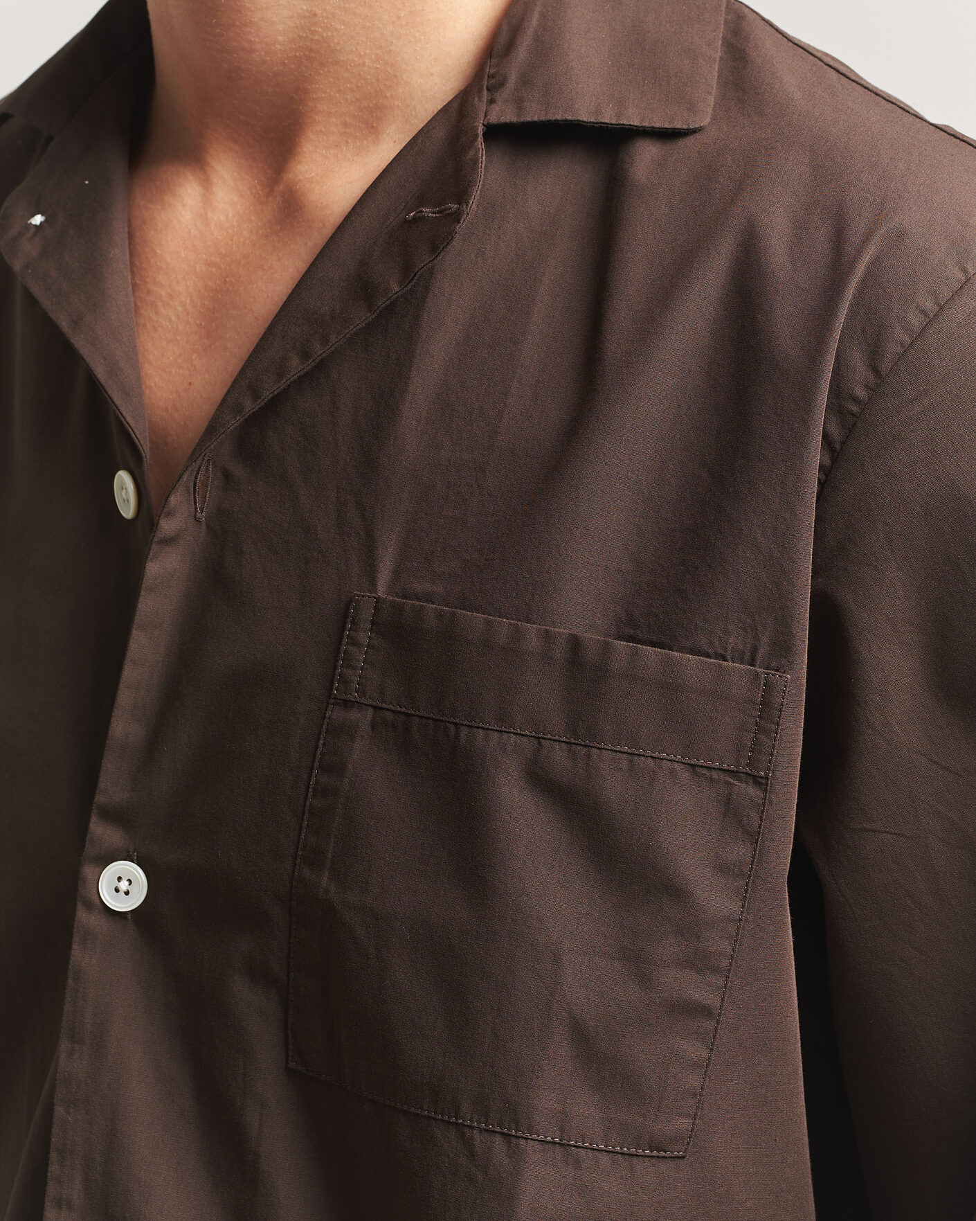 Herren | Schlafanzüge & Bademäntel | Tekla | Poplin Pyjama Shirt Coffee