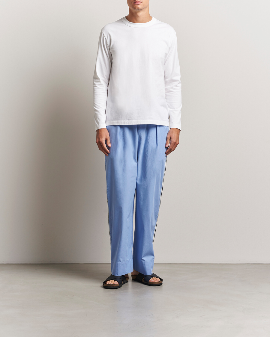 Herren | T-Shirts | Tekla | Organic Cotton Long Sleeve T-Shirt White