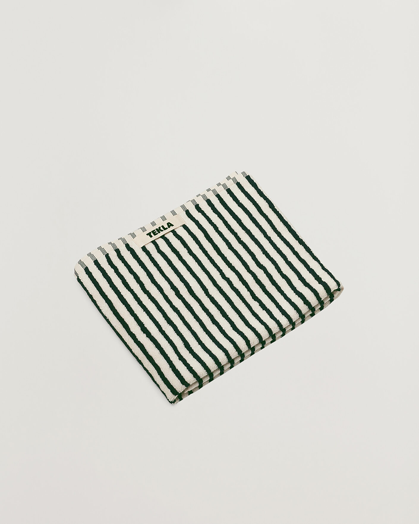 Herren |  | Tekla | Organic Terry Hand Towel Racing Green Stripes