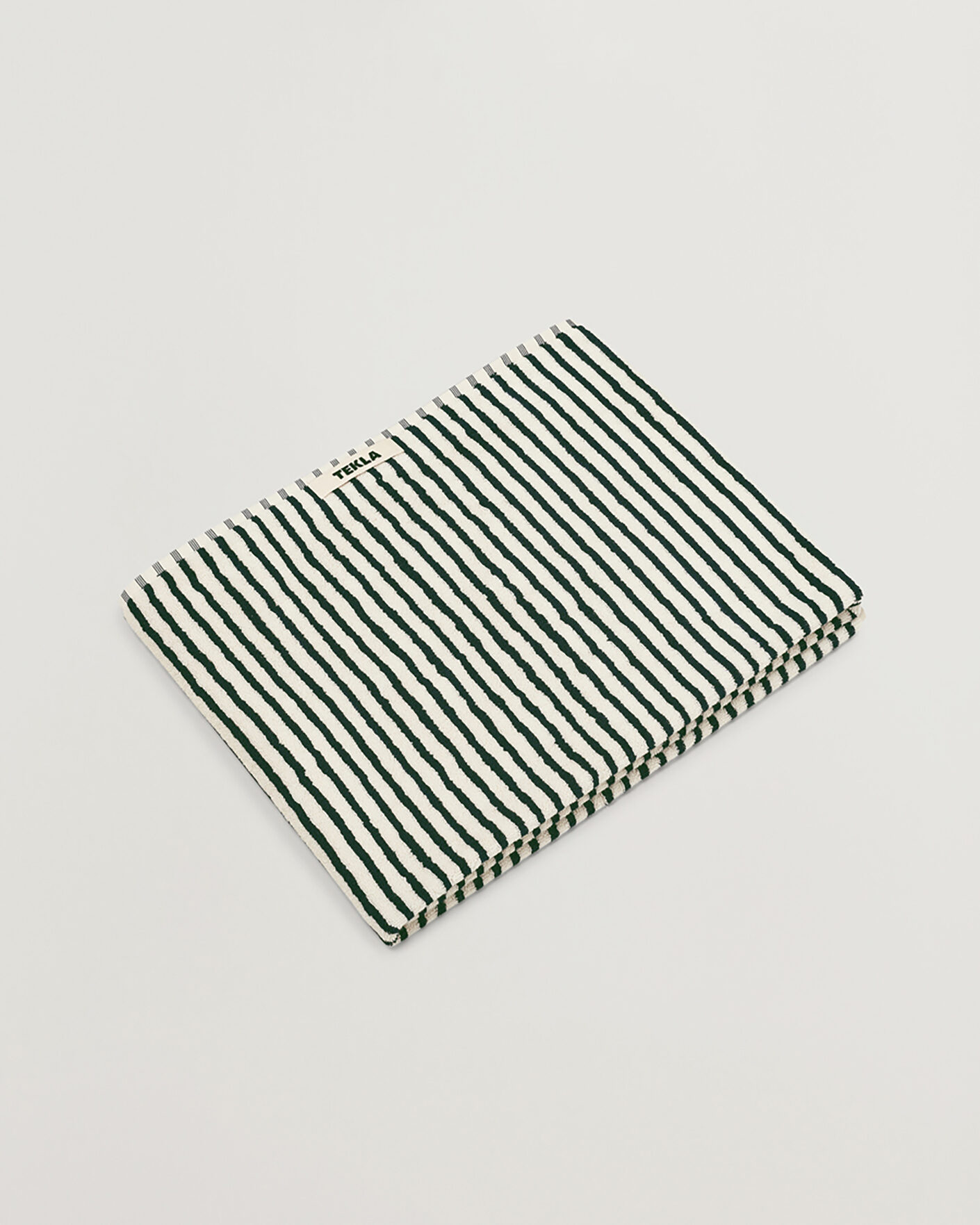 Herren |  | Tekla | Organic Terry Bath Towel Racing Green Stripes