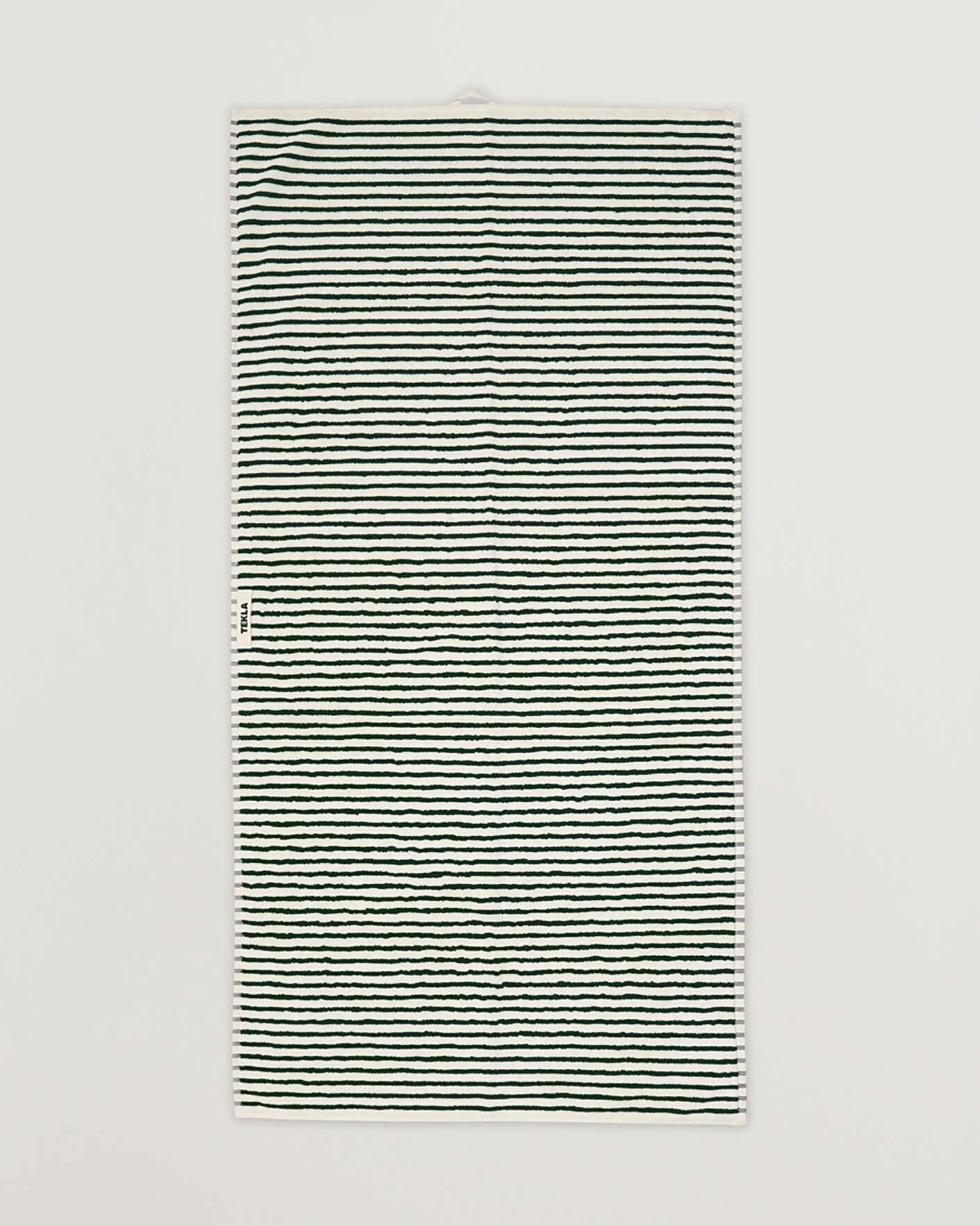 Herren | Textilien | Tekla | Organic Terry Bath Towel Racing Green Stripes