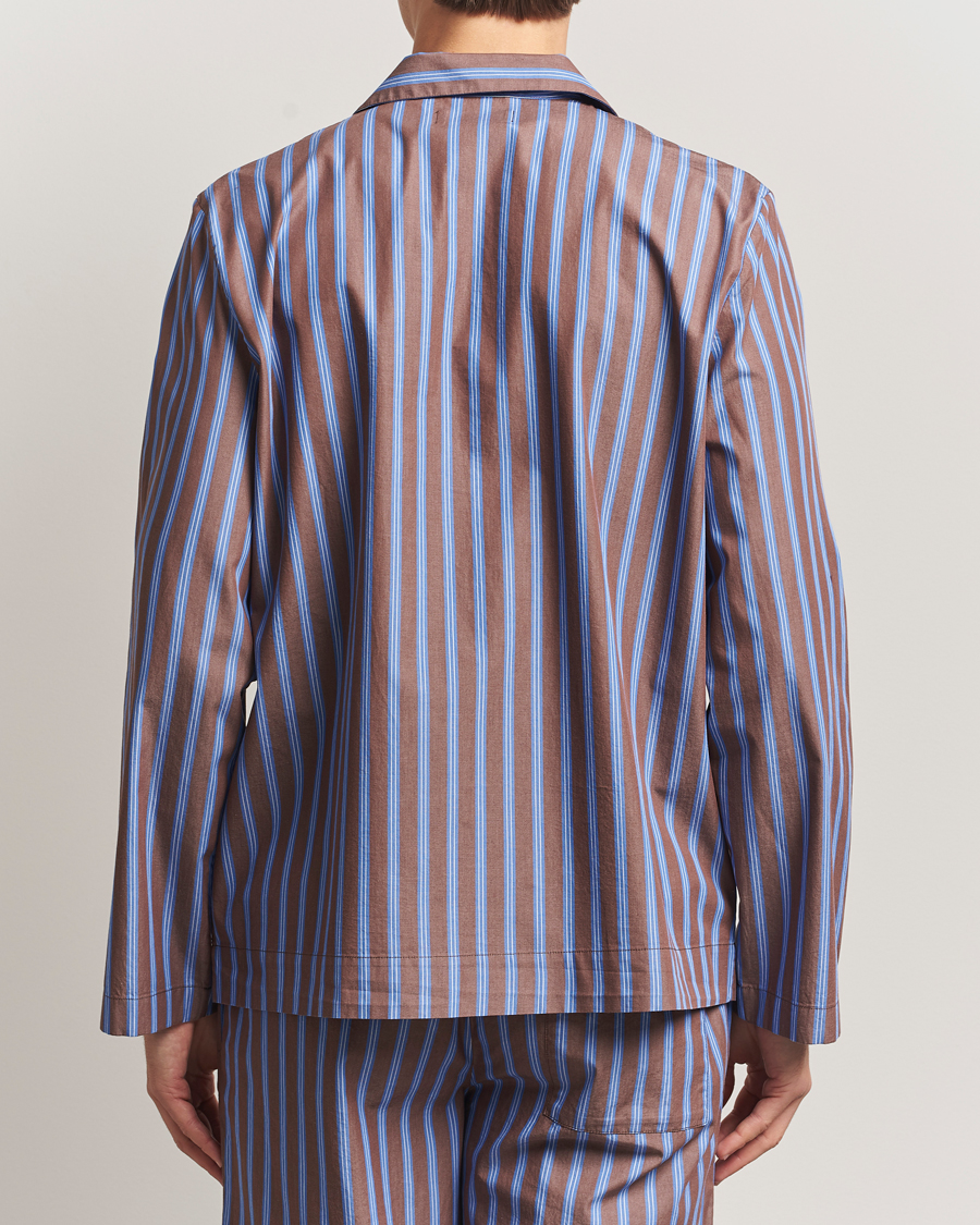 Herren | Schlafanzüge & Bademäntel | Tekla | Poplin Pyjama Shirt Chestnut Stripes